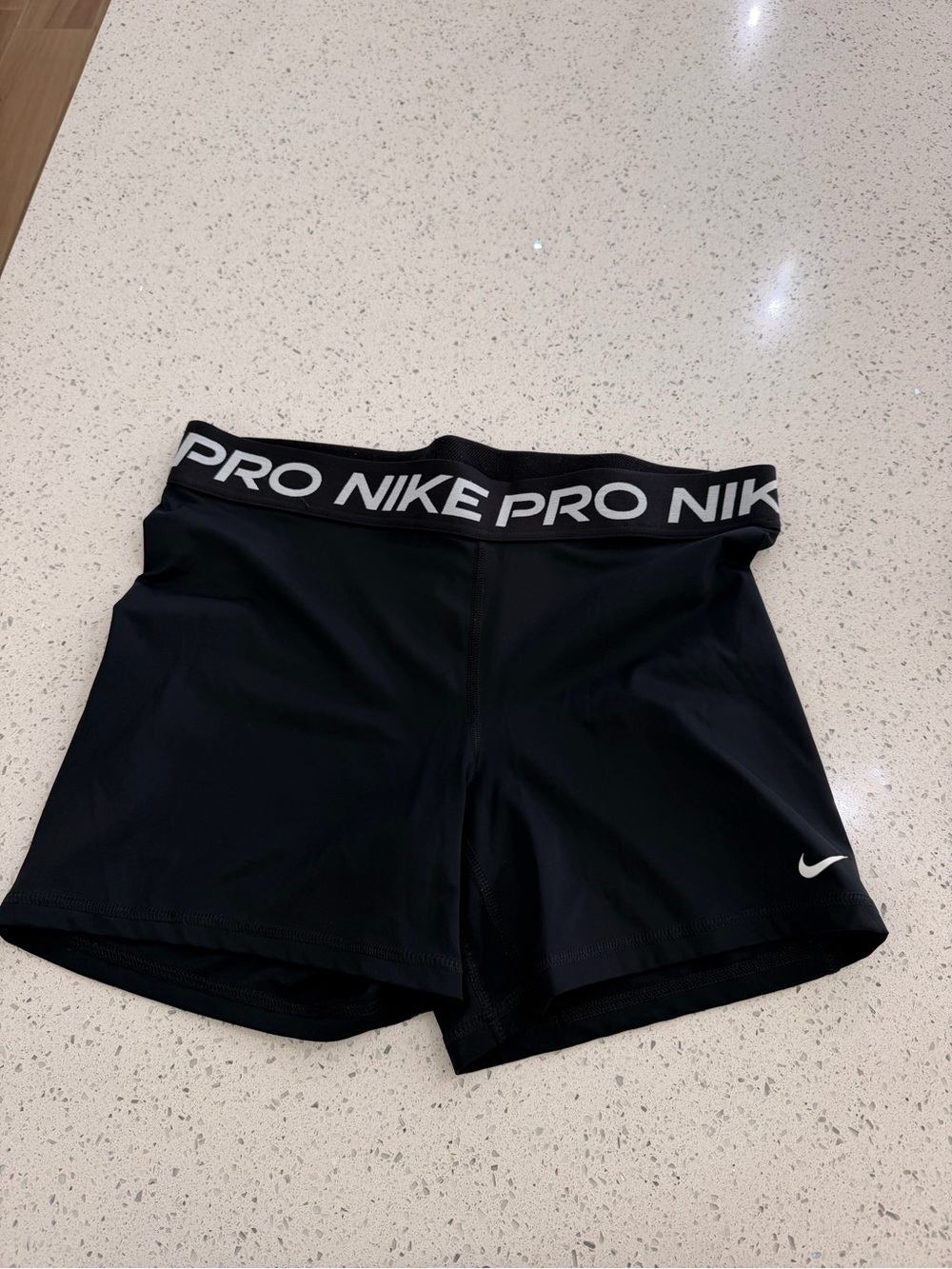 Nike Pro Women's Black Performance Shorts with White Logo